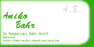aniko bahr business card